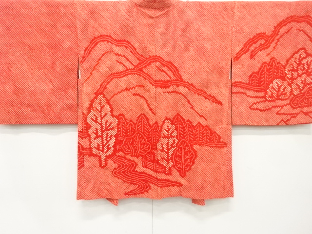 JAPANESE HAORI / ALL SHIBORI / TREES & DISTANT MOUNTAINS